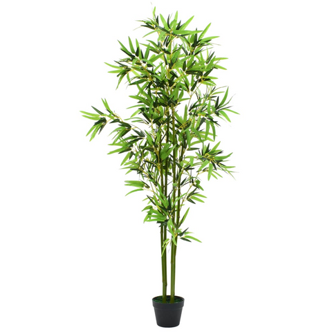 vidaXL Artificial Bamboo Plant with Pot 68.9" Green - WhatYouNeedSales