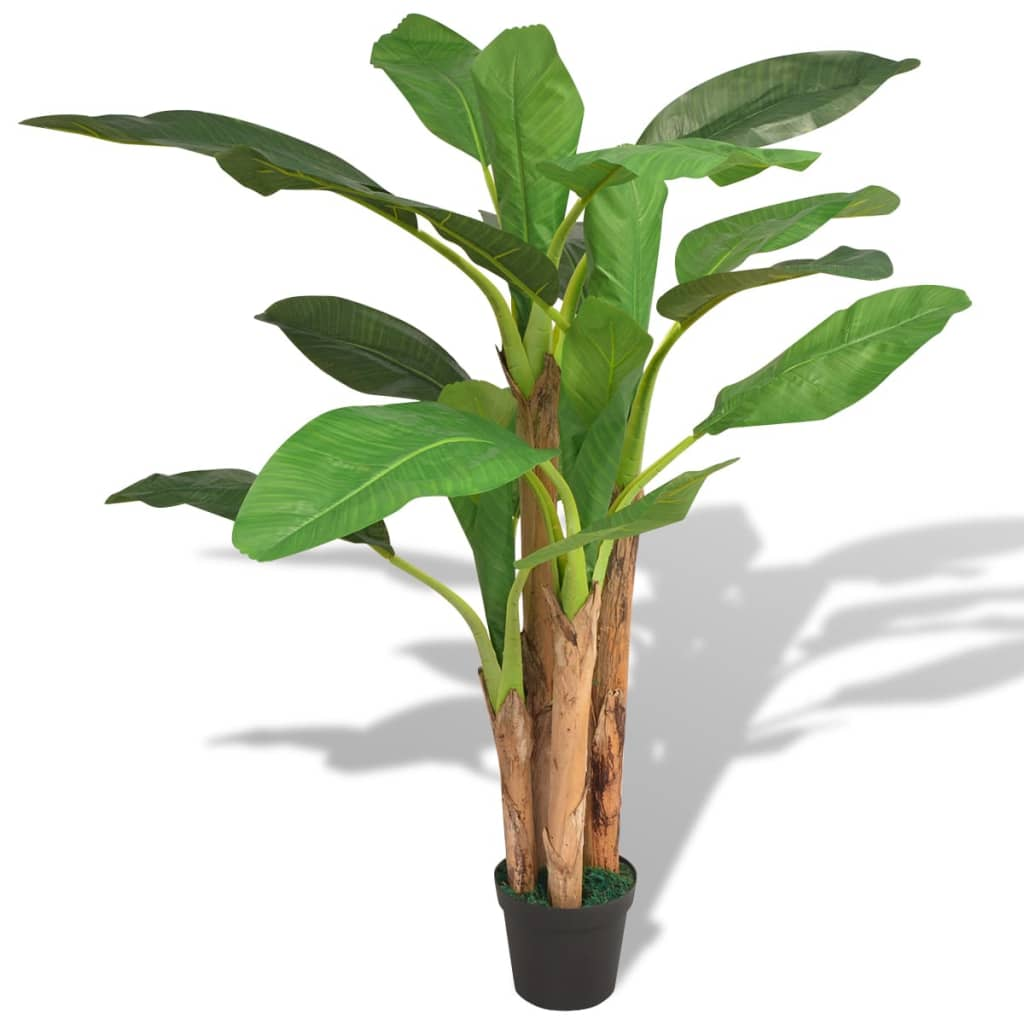 vidaXL Artificial Banana Tree Plant with Pot 68.9" Green - WhatYouNeedSales