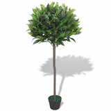 vidaXL Artificial Bay Tree Plant with Pot 49.2" Green - WhatYouNeedSales