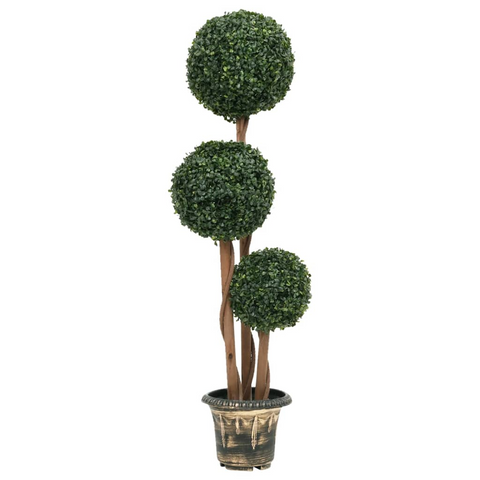 vidaXL Artificial Boxwood Plant with Pot Ball Shaped Green 46.9" - WhatYouNeedSales