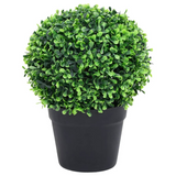 vidaXL Artificial Boxwood Plants 2 pcs with Pots Ball Shaped Green 10.6" - WhatYouNeedSales