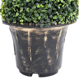 vidaXL Artificial Boxwood Spiral Plant with Pot Green 35" - WhatYouNeedSales