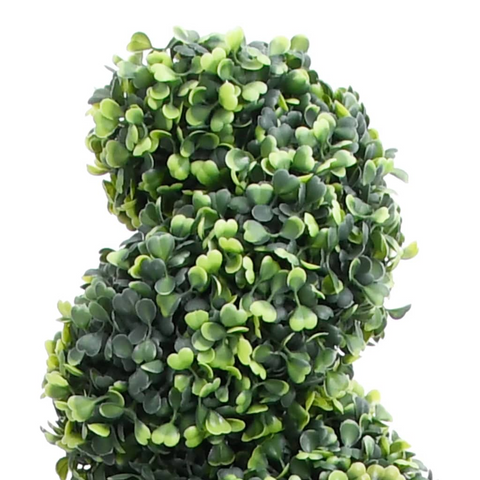 vidaXL Artificial Boxwood Spiral Plant with Pot Green 35" - WhatYouNeedSales