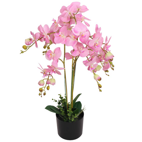 vidaXL Artificial Orchid Plant with Pot 29.5" Pink - WhatYouNeedSales