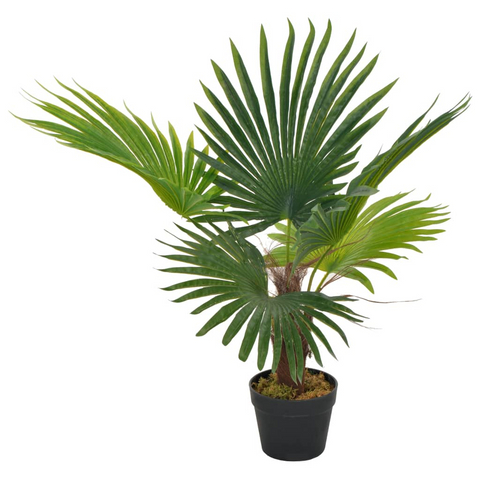 vidaXL Artificial Plant Palm with Pot Green 27.6" - WhatYouNeedSales