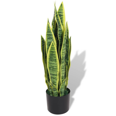 vidaXL Artificial Sansevieria Plant with Pot 25.6" Green - WhatYouNeedSales