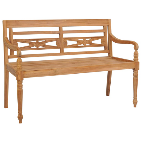 vidaXL Batavia Bench with Taupe Cushion 47.2" Solid Teak Wood - WhatYouNeedSales