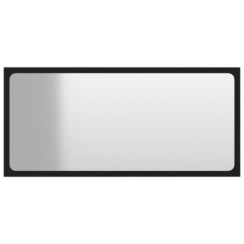 vidaXL Bathroom Mirror Black 31.5"x0.6"x14.6" Engineered Wood - WhatYouNeedSales