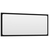 vidaXL Bathroom Mirror Black 35.4"x0.6"x14.6" Engineered Wood - WhatYouNeedSales