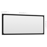 vidaXL Bathroom Mirror Black 35.4"x0.6"x14.6" Engineered Wood - WhatYouNeedSales