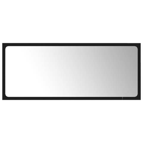 vidaXL Bathroom Mirror Black 35.4"x0.6"x14.6" Engineered Wood - WhatYouNeedSales