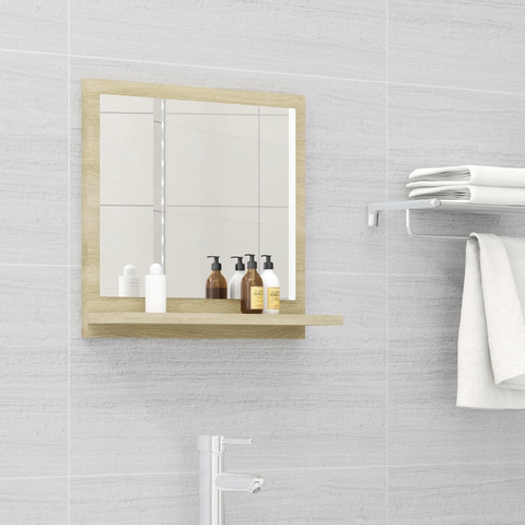 vidaXL Bathroom Mirror Sonoma Oak 15.7"x4.1"x14.6" Engineered Wood - WhatYouNeedSales