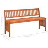 vidaXL Patio Bench 53.9" Solid Eucalyptus Wood - WhatYouNeedSales