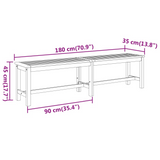 vidaXL Patio Bench 70.9"x13.8"x17.7" Solid Wood Acacia - WhatYouNeedSales