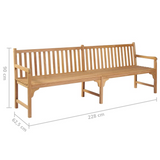 vidaXL Patio Bench 89.8" Solid Teak Wood - WhatYouNeedSales