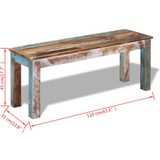 vidaXL Bench Solid Reclaimed Wood 43.3"x13.8"x17.7" - WhatYouNeedSales