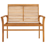 vidaXL Patio Bench with Anthracite Cushion 44.1" Solid Teak Wood - WhatYouNeedSales