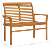 vidaXL Patio Bench with Anthracite Cushion 44.1" Solid Teak Wood - WhatYouNeedSales