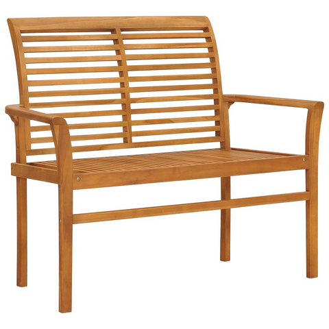 vidaXL Patio Bench with Anthracite Cushion 44.1" Solid Teak Wood - WhatYouNeedSales