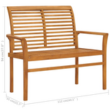 vidaXL Patio Bench with Anthracite Cushion 44.1" Solid Teak Wood - WhatYouNeedSales