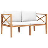 vidaXL Patio Bench with Cream Cushions Solid Teak Wood - WhatYouNeedSales