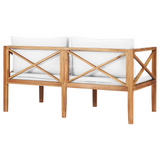 vidaXL Patio Bench with Cream Cushions Solid Teak Wood - WhatYouNeedSales