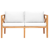 vidaXL Patio Bench with Cream Cushions Solid Teak Wood - WhatYouNeedSales