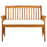 vidaXL Patio Bench with Cushion 46.9" Solid Acacia Wood - WhatYouNeedSales