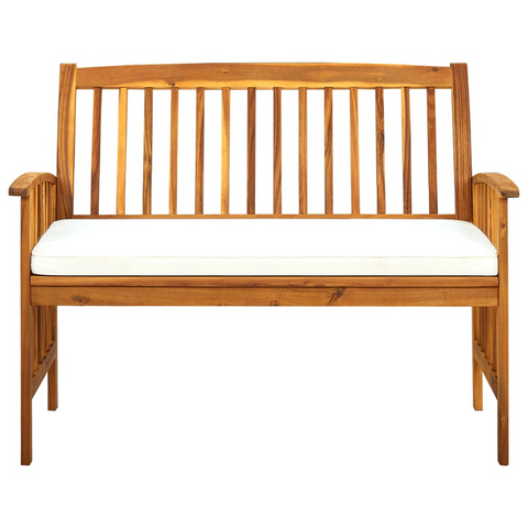 vidaXL Patio Bench with Cushion 46.9" Solid Acacia Wood - WhatYouNeedSales