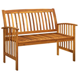 vidaXL Patio Bench with Cushion 46.9" Solid Acacia Wood - WhatYouNeedSales