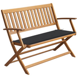 vidaXL Patio Bench with Cushion 47.2" Solid Acacia Wood - WhatYouNeedSales