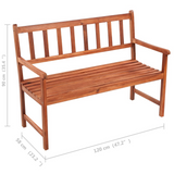 vidaXL Patio Bench with Cushion 47.2" Solid Acacia Wood - WhatYouNeedSales