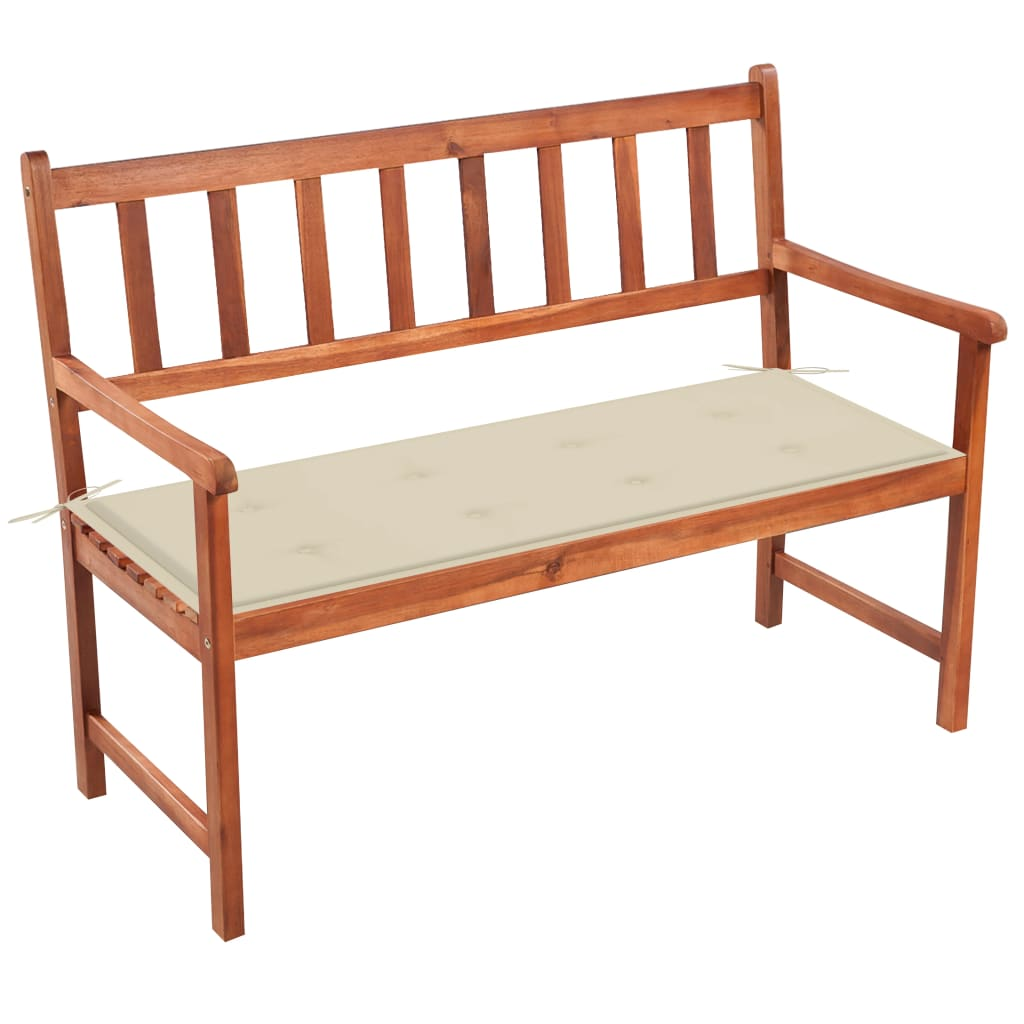 vidaXL Patio Bench with Cushion 47.2" Solid Acacia Wood - WhatYouNeedSales