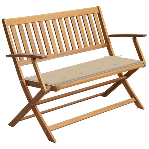 vidaXL Patio Bench with Cushion 47.2" Solid Acacia Wood - WhatYouNeedSales