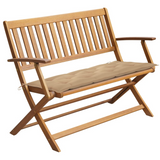 vidaXL Patio Bench with Cushion 47.2'' Solid Acacia Wood - WhatYouNeedSales