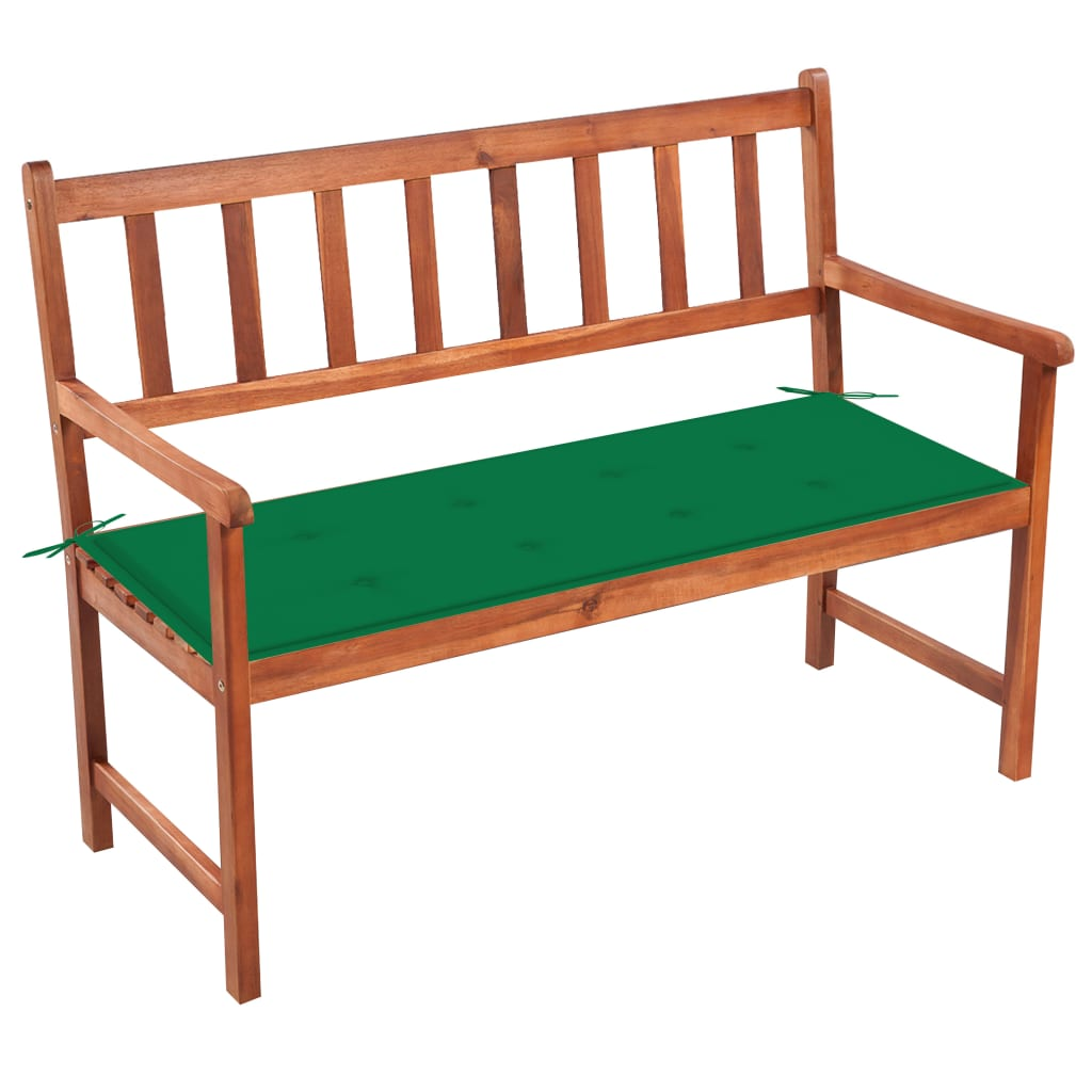 vidaXL Patio Bench with Cushion 47.2" Solid Acacia Wood - WhatYouNeedSales