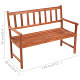 vidaXL Patio Bench with Cushion 47.2" Solid Acacia Wood - WhatYouNeedSales