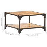 vidaXL Coffee Table 23.6"x23.6"x13.8" Solid Mango Wood - WhatYouNeedSales