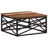 vidaXL Coffee Table 26.8"x26.8"x13.8" Solid Reclaimed Wood - WhatYouNeedSales