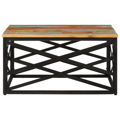 vidaXL Coffee Table 26.8"x26.8"x13.8" Solid Reclaimed Wood - WhatYouNeedSales