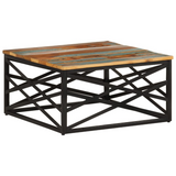 vidaXL Coffee Table 26.8"x26.8"x13.8" Solid Reclaimed Wood - WhatYouNeedSales