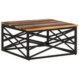 vidaXL Coffee Table 26.8"x26.8"x13.8" Solid Reclaimed Wood - WhatYouNeedSales