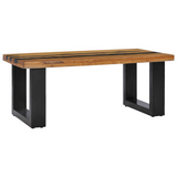 vidaXL Coffee Table 39.3"x19.6"x15.7" Solid Teak Wood and Lava Stone - WhatYouNeedSales