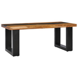 vidaXL Coffee Table 39.3"x19.6"x15.7" Solid Teak Wood and Lava Stone - WhatYouNeedSales