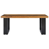 vidaXL Coffee Table 39.3"x19.6"x15.7" Solid Teak Wood and Lava Stone - WhatYouNeedSales