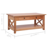 vidaXL Coffee Table 39.4"x21.7"x18.1" Solid Mahogany Wood - WhatYouNeedSales