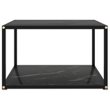 vidaXL Coffee Table Black 23.6"x23.6"x13.8" Tempered Glass - WhatYouNeedSales