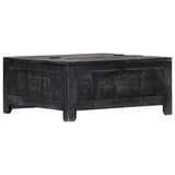 vidaXL Coffee Table Black 25.6"x25.6"x11.8" Solid Mango Wood - WhatYouNeedSales