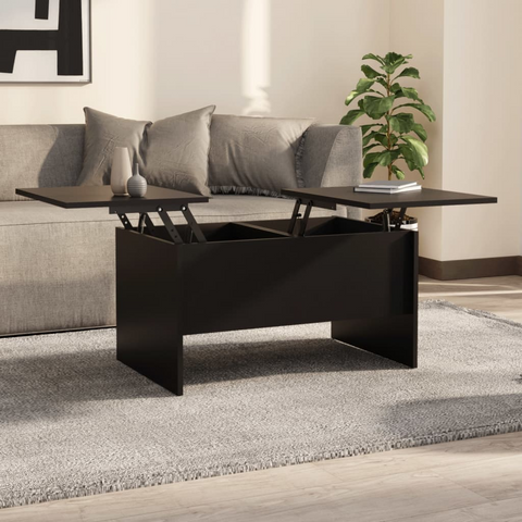 vidaXL Coffee Table Black 31.5"x19.7"x16.7" Engineered Wood - WhatYouNeedSales