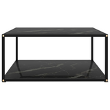 vidaXL Coffee Table Black 31.5"x31.5"x13.8" Tempered Glass - WhatYouNeedSales